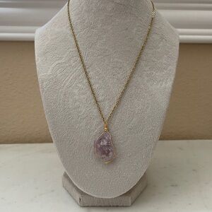 Gold Wire-Wrapped Amethyst Necklace